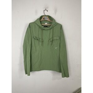 Nike Men's L 100% Cotton Long Sleeve Pullover Hoodie Green Casual